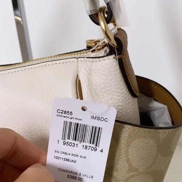 New💃Coach Rori Shoulder Bag Colorblock Signature Canvas - Picture 11 of 11